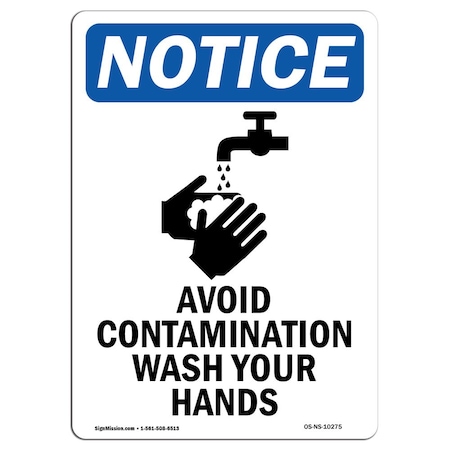 Signmission OSHA Notice Sign, Avoid Contamination With Symbol, 5in X 3.5in Decal, 3.5" W, 5" L, Portrait OS-NS-D-35-V-10275